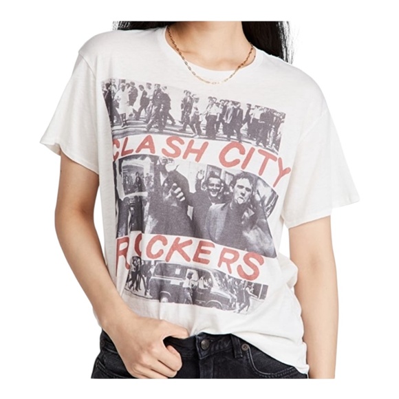 R13 Clash City Rockers Graphic Print Top Cotton Cashmere Blend Size Med - Picture 10 of 12